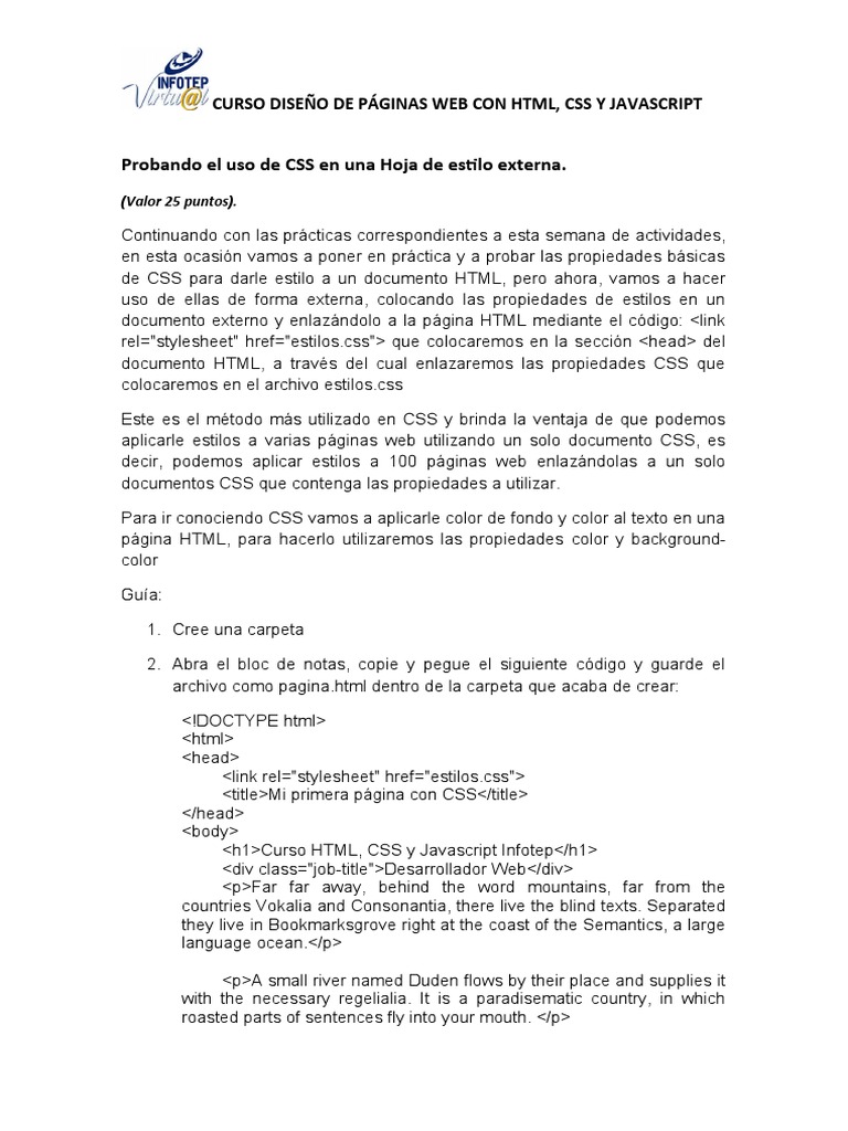 Estructura y uso de CSS en HTML | PDF | HTML | Página web