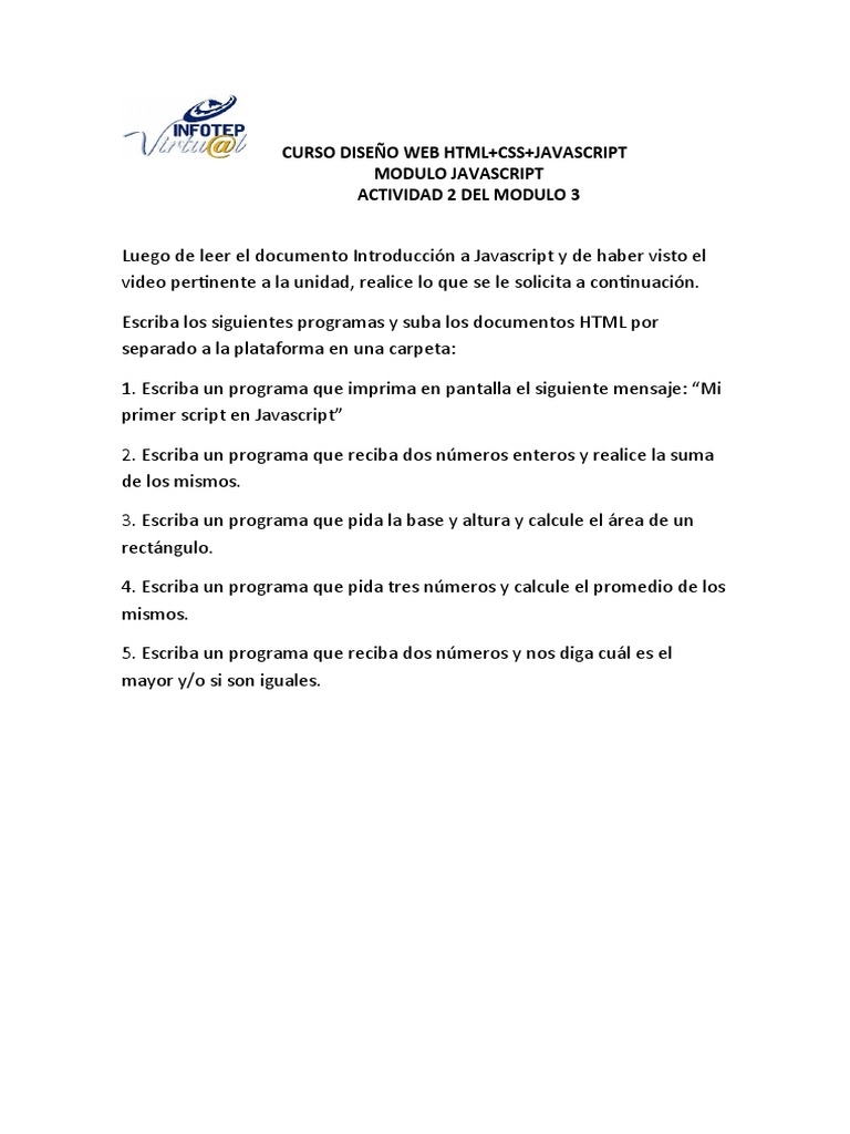 Actividad De La Unidad 2 Modulo 3 Pdf