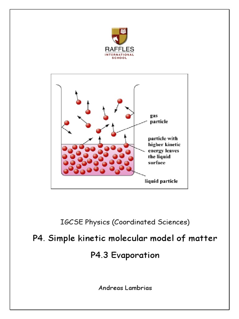 P4.3 Evaporation Questions PDF Evaporation Water