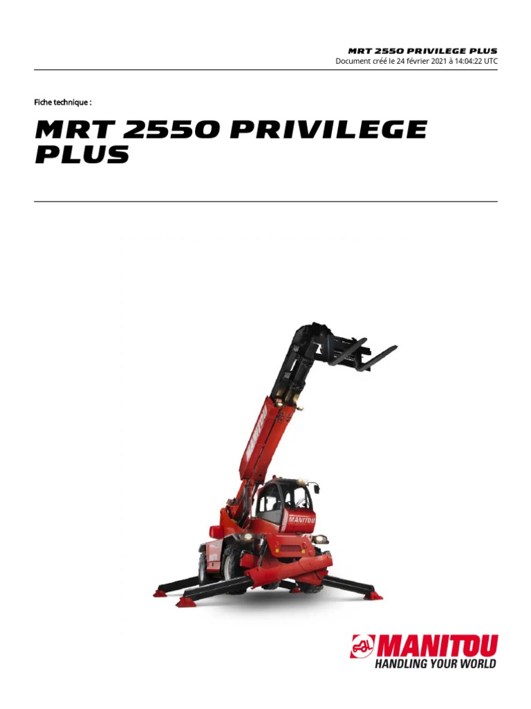 Manitou MRT 2550 Fra | PDF | Moteurs | Frein