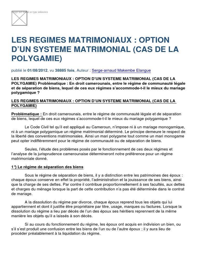 Cas Pratique Régimes Matrimoniaux Corrigé Pdf Les Regimes Matrimoniaux Option D Un Systeme Matrimonial Cas de La