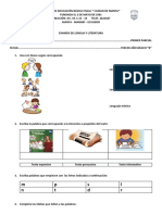 EXAMEN DE LENGUA Y LITERATURA PRIMER PARCIAL