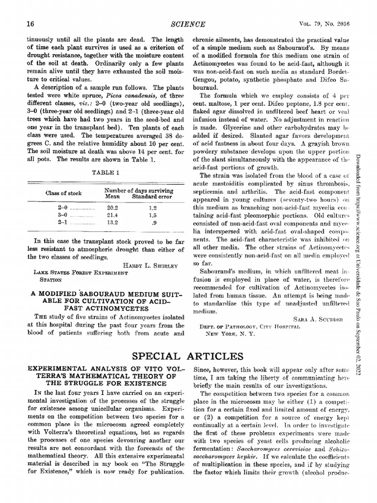 1 - Gause 1934, Experimental Analysis of Vito Volterra_s Mathematical ...
