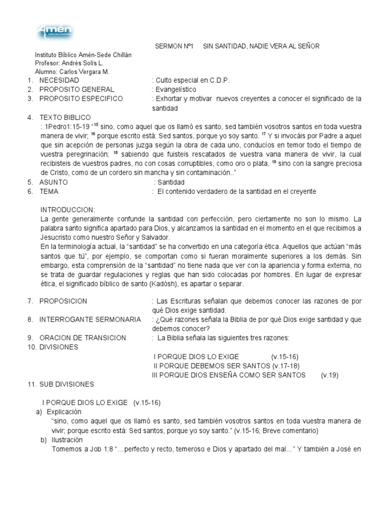 Santidad: Clave para Ver al Señor | PDF | Santo | Jesús