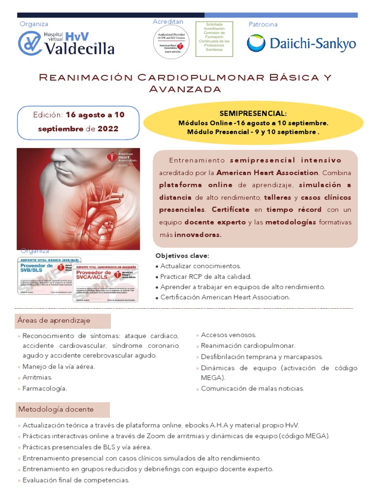 Curso Intensivo de RCP y ACLS | PDF | Reanimación cardiopulmonar | Paro ...