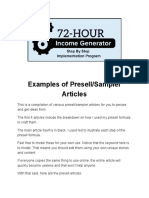 Examples of Presell - Sampler Articles
