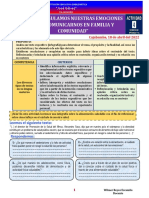 ACT. #3 - "AUTORREGULAMOS NUESTRAS EMOCIONES PARA COMUNICARNOS EN FAMILIA Y COMUNIDAD" - Exp. Aprend. 1