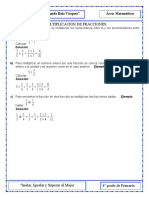 Ficha de Multiplicación y División de Fracciones
