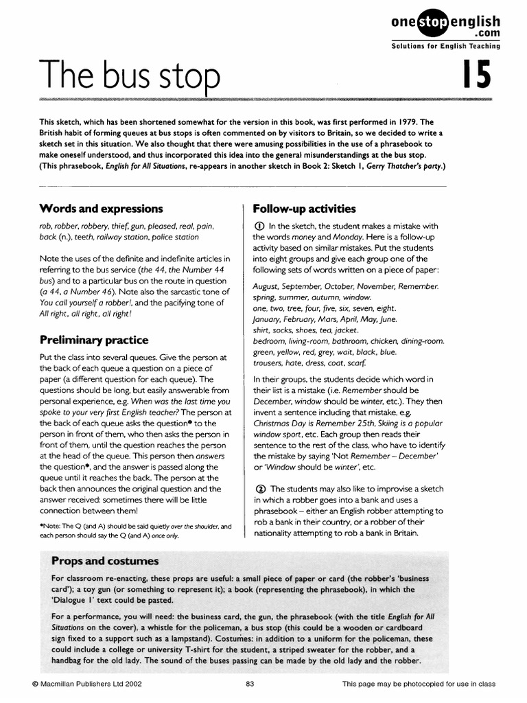 The Bus Stop Sketch Grade 1003 | PDF | Home & Garden | Science ...