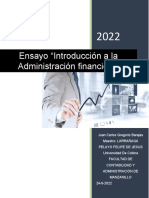 Ensayo Introducción A La Administración Financiera (Juan Carlos Gregorio Barajas 5°A)
