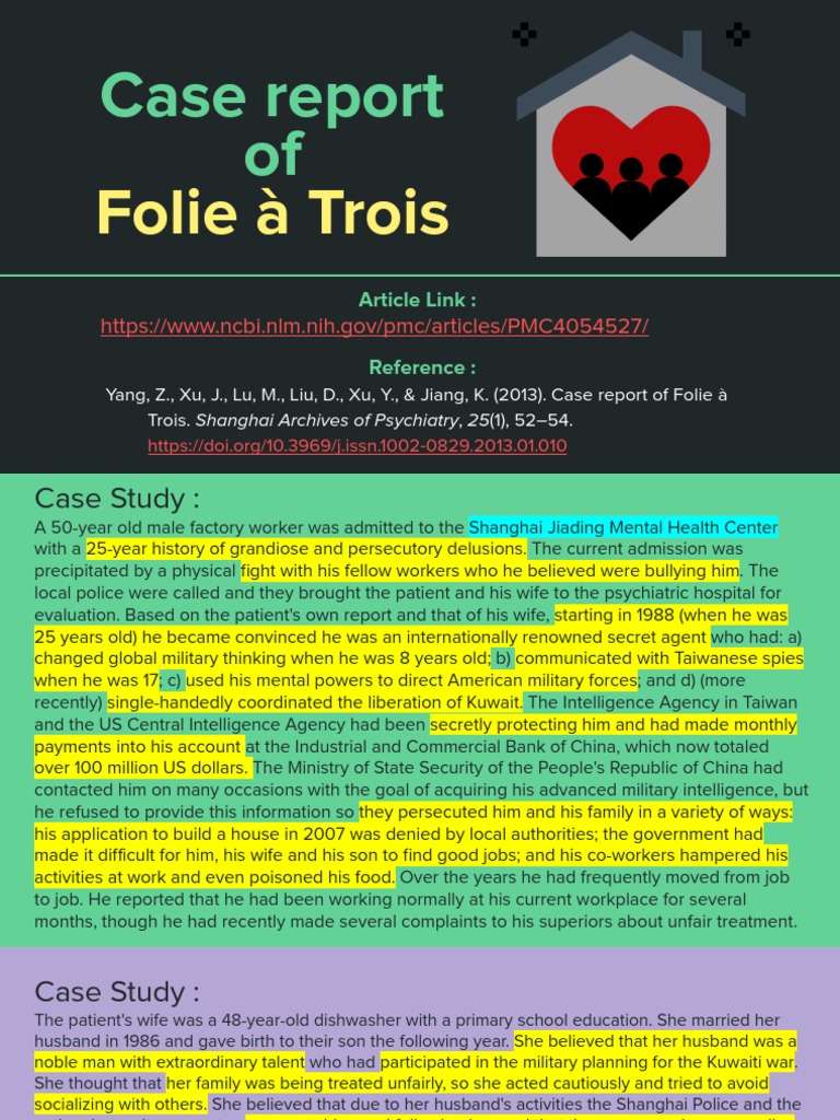 Abnormal Psychology Case Study Examples