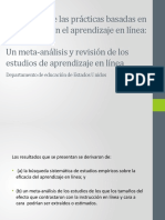 Evaluación de Las Prácticas Basadas en La Evidencia en El Aprendizaje en Línea. Un Meta Análisis y