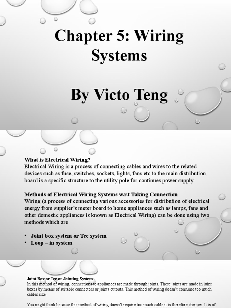 Topic 5 Wiring Systems PDF Electrical Wiring Pipe (Fluid