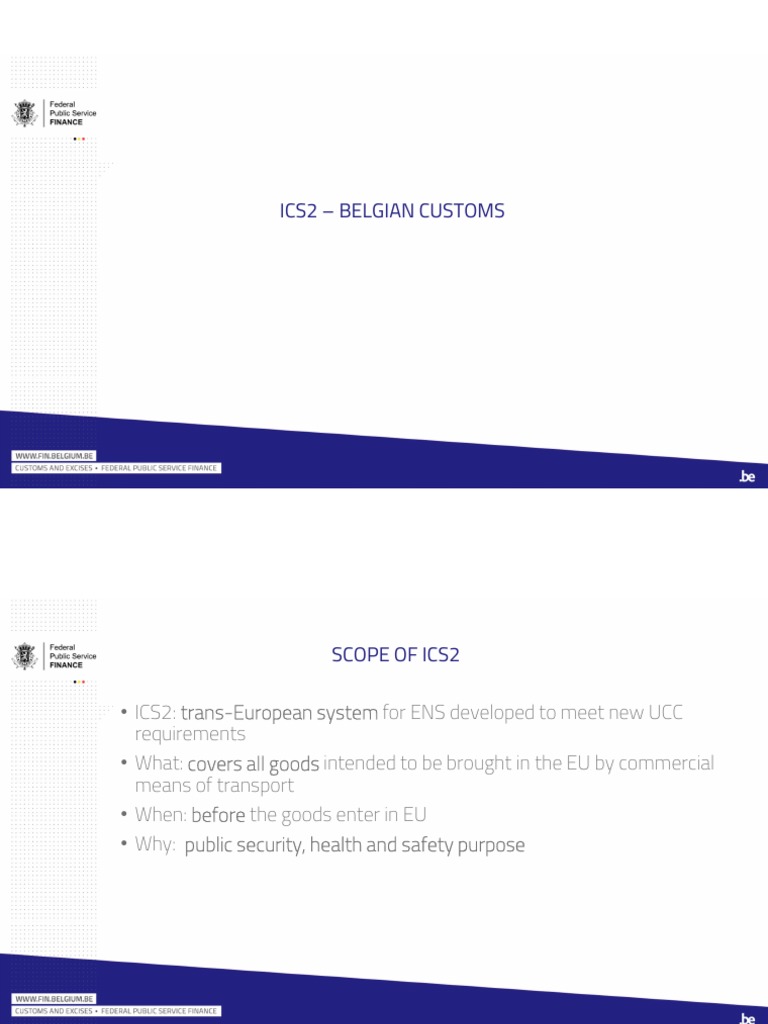 ICS2: Belgian Customs Import Control | PDF | Life Cycle Assessment | Risk