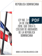 01 - Ley No. 3-19, Del 24 de Enero de 2019, Que Crea El Colegio de Abogados de La República Dominicana