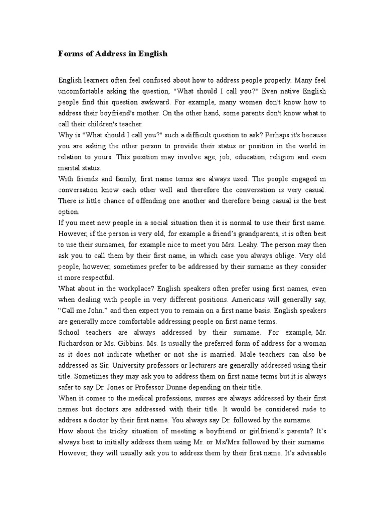 Forms of Address (23é ) PDF Lord Majesty