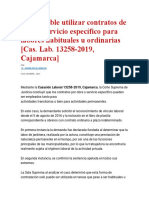 Sí Es Posible Utilizar Contratos de Obra o Servicio Específico para Labores Habituales U Ordinarias