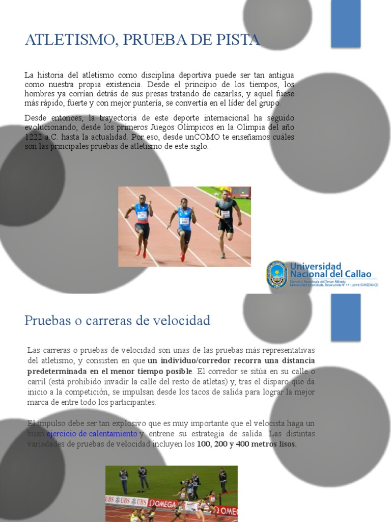 SEM 4 PPT - Atletismo, Prueba de Pista | PDF | Deporte del atletismo ...