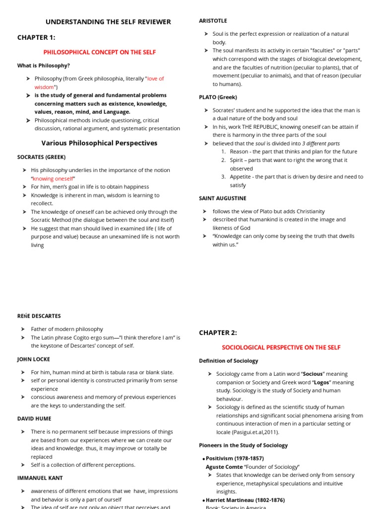Understanding The Self Reviewer | PDF | Soul | Reason
