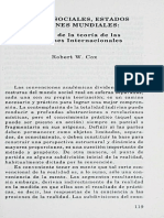 CLASE 7 Cox, Robert - Fuerzas Sociales, Estados y Órdenes Mundiales. Más Allá de La Teoría de Las Relaciones Internacionales