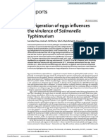 Refrigeration of Eggs Influences The Virulence of Salmonella Typhimurium