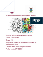 El Pensamiento Humano Vs Inteligencia Artificial