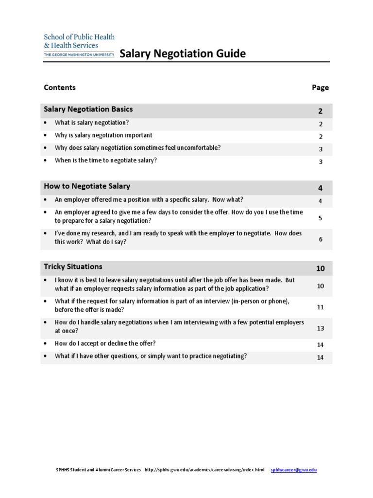 Salary Negotiation Guide PDF Salary Negotiation