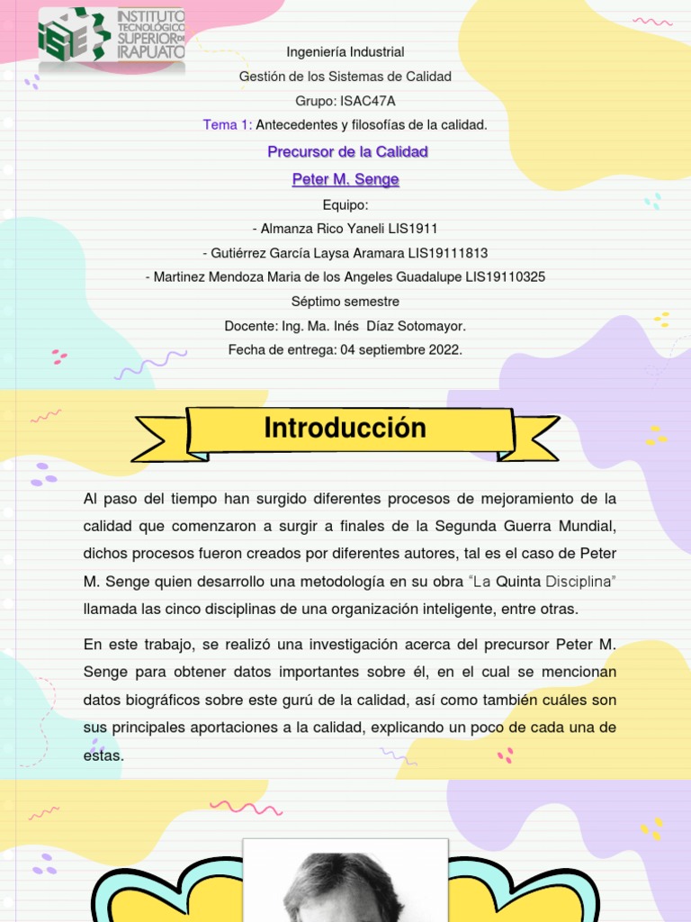 Las cinco disciplinas del aprendizaje continuo según Peter M. Senge y ...