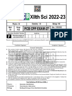 XIIth 2021-22 New PCB CPP Exam - 27 Dt.15.05.2022 Version - P - 921145