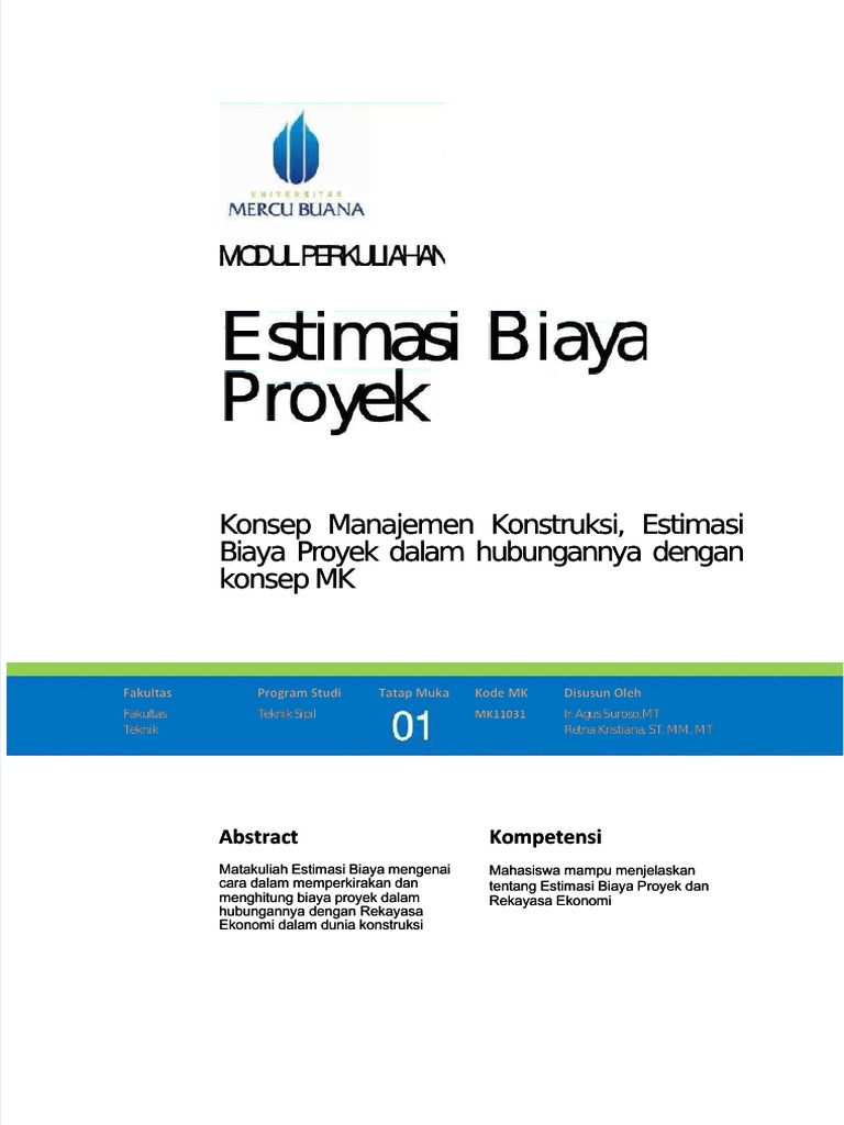 PDF Estimasi Biaya Proyek - Compress | PDF