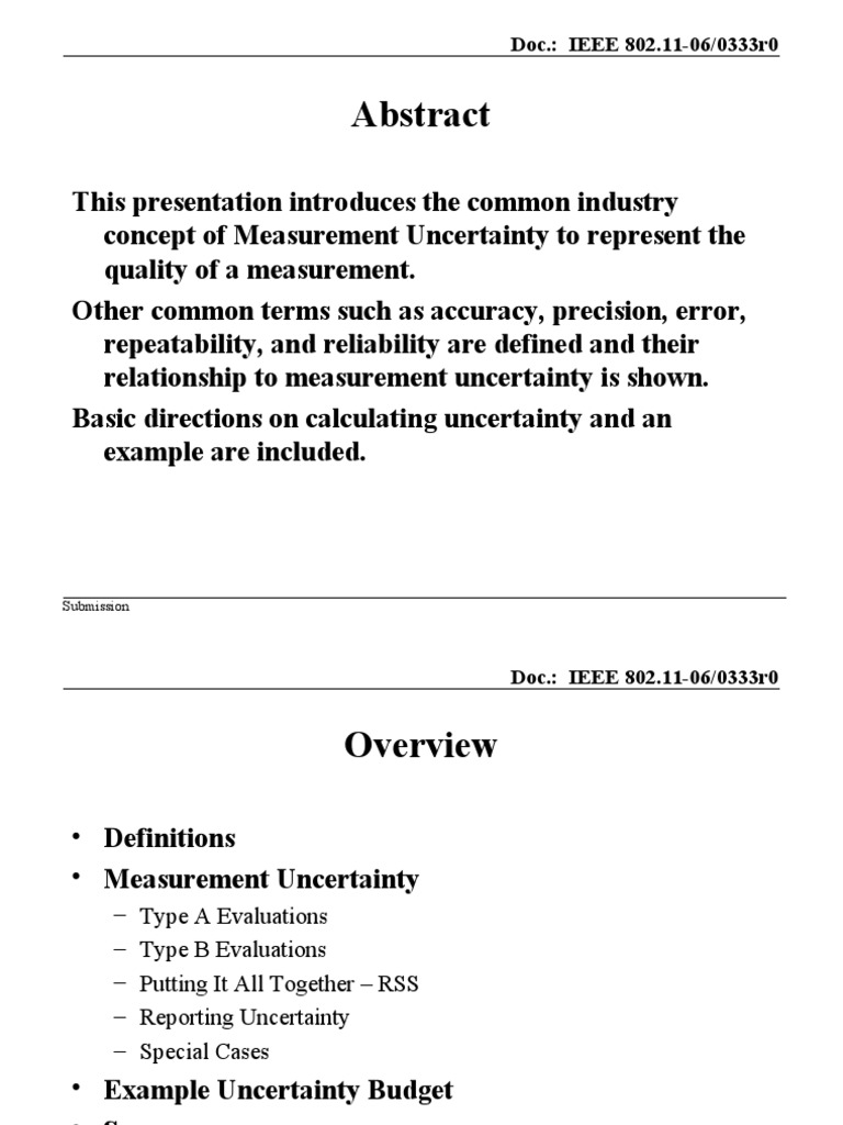 11 06 0333-00-000t Introduction To Measurement Uncertainty | PDF ...