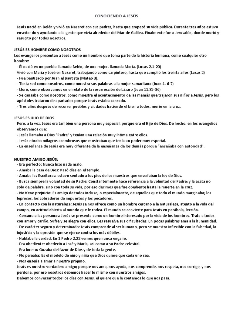 Conociendo A Jesús Pdf Jesús Juan El Apóstol