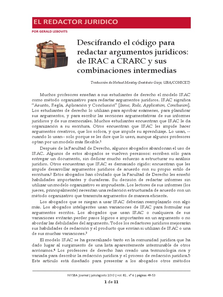 CRARC: Mejora la Redacción Jurídica | PDF | Argumento | Lógica