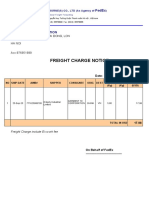 Freight Charge Notice: To: Garment 10 Corporation