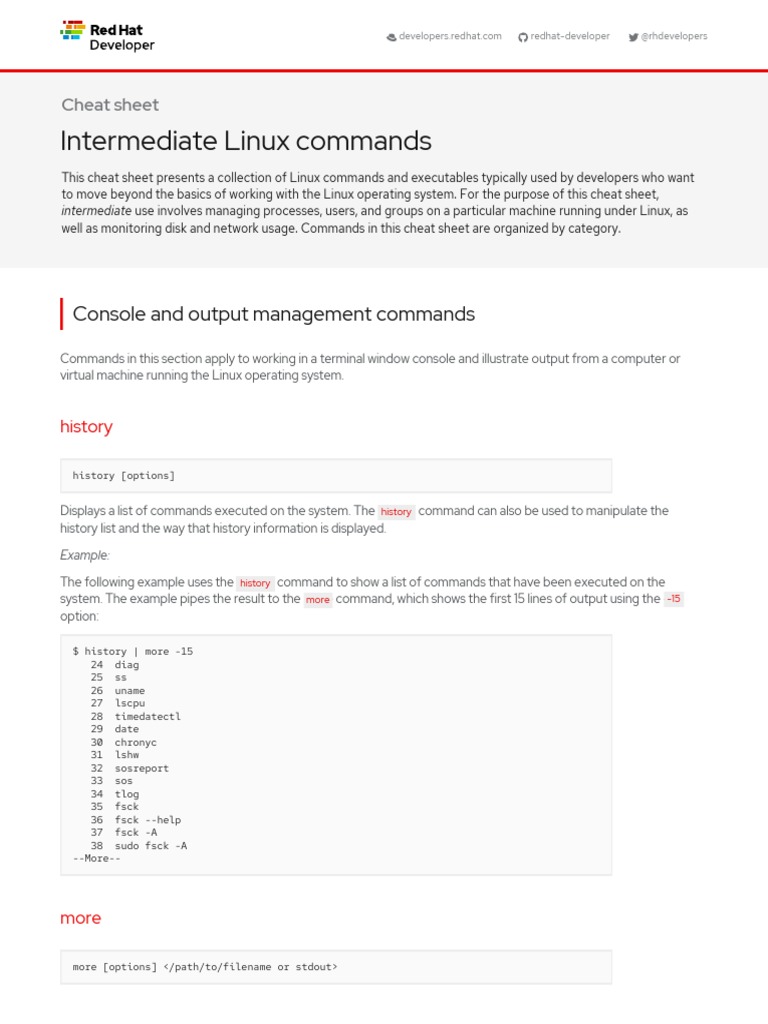 Red Hat Linux Intermediate Commands | PDF | Sudo | User (Computing)