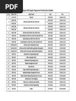 August - 2022 Regular Programme Practical Schedule