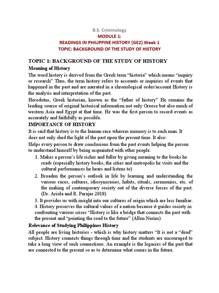 Lesson 1 -Background of History | PDF | Primary Sources | Information