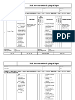 Risk Assessment For Laying of Pipes Text