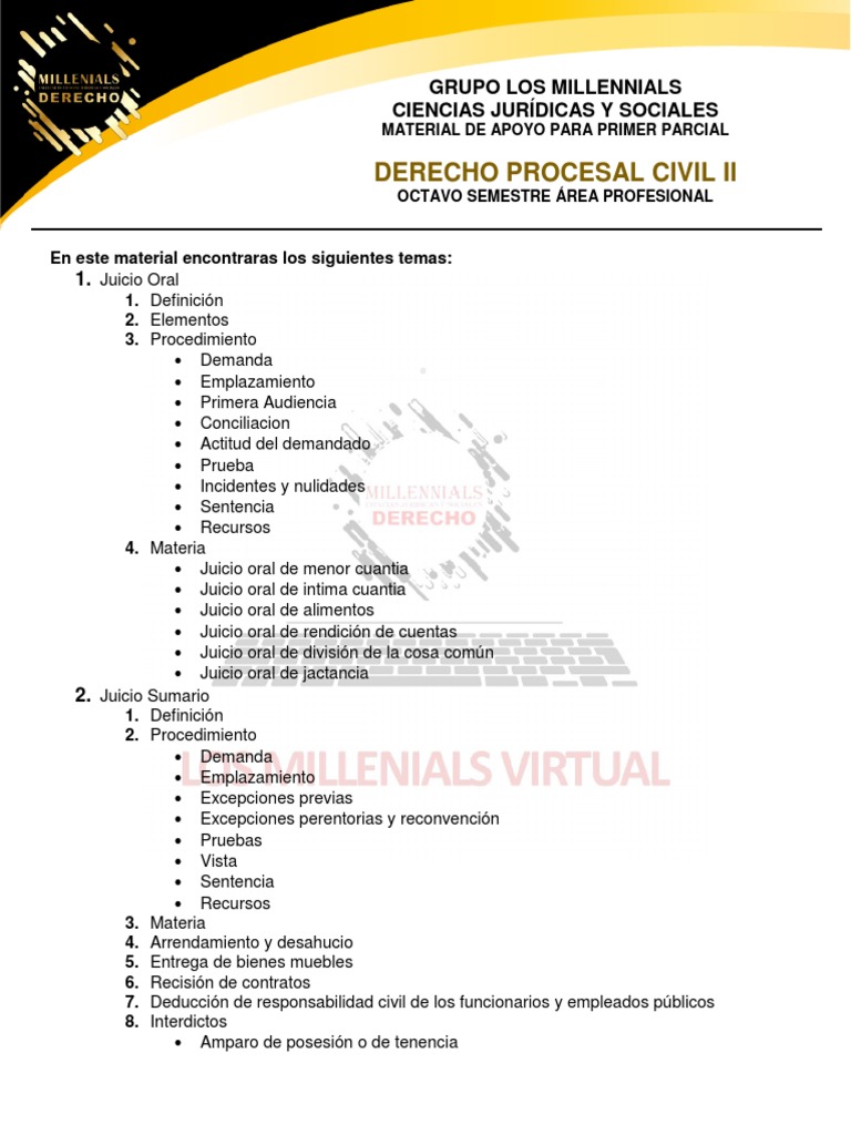 Derecho Procesal Civil Ii Pdf Demanda Judicial Sentencia Ley