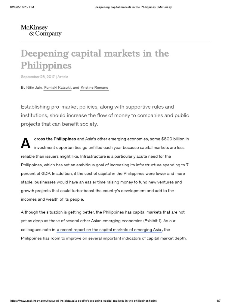 Deepening Capital Markets in The Philippines - McKinsey | PDF | Capital ...