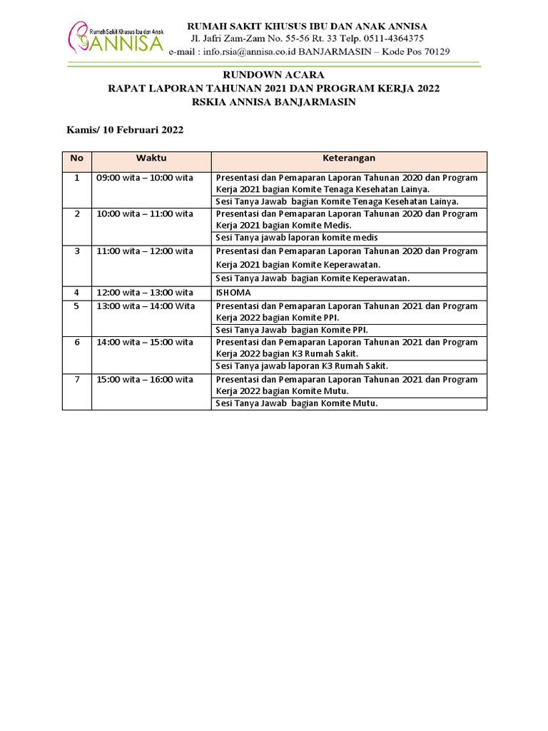 Rundown Acara Raker Dan Laptah | PDF