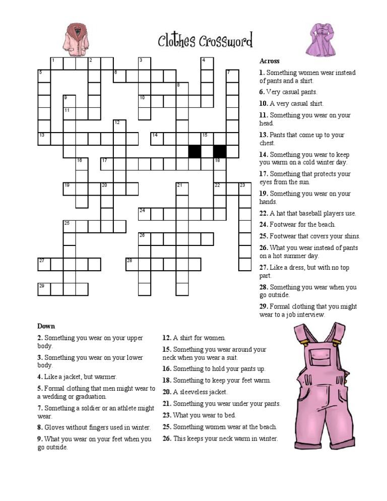 Clothing Crossword Puzzle Insights | PDF | Lifestyle