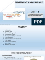 Unit 4 Purchasing, Contracting, Network Models