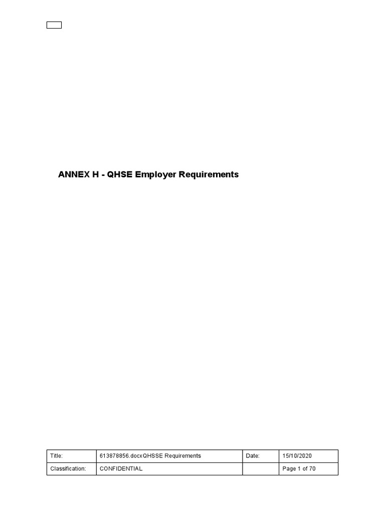 QHSE Employer Requirements Overview | PDF | Occupational Safety And ...