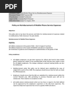 Mobile Handset Reimbursement Form | PDF