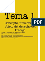 Tema 1 - Concepto, Funciones Y Objeto Del Derecho Del Trabajo