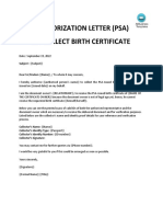 Collect Birth Certificate Authorization Letter