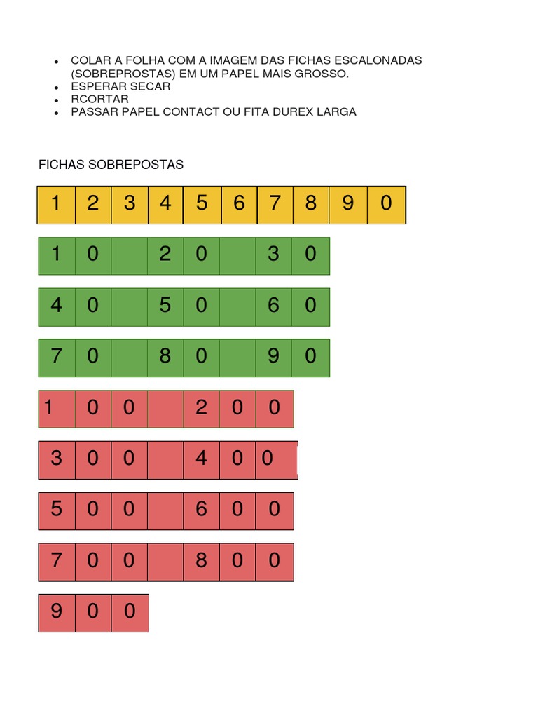 Fichas sobrepostas passo a passo | PDF