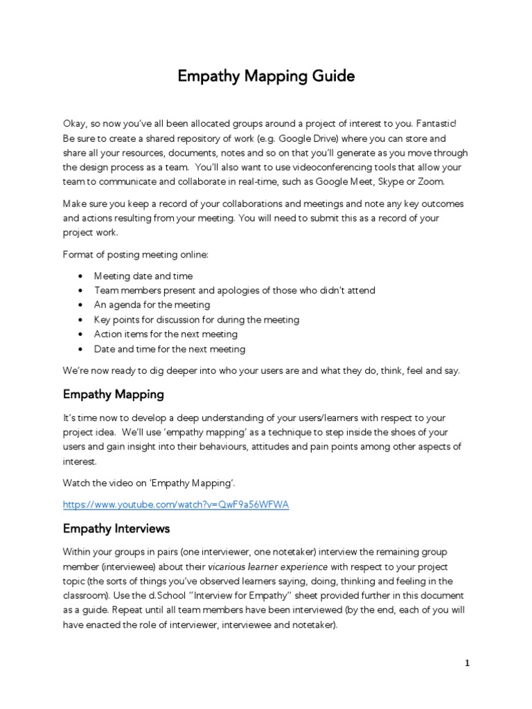 Empathy Mapping Guide | PDF | Empathy | Learning