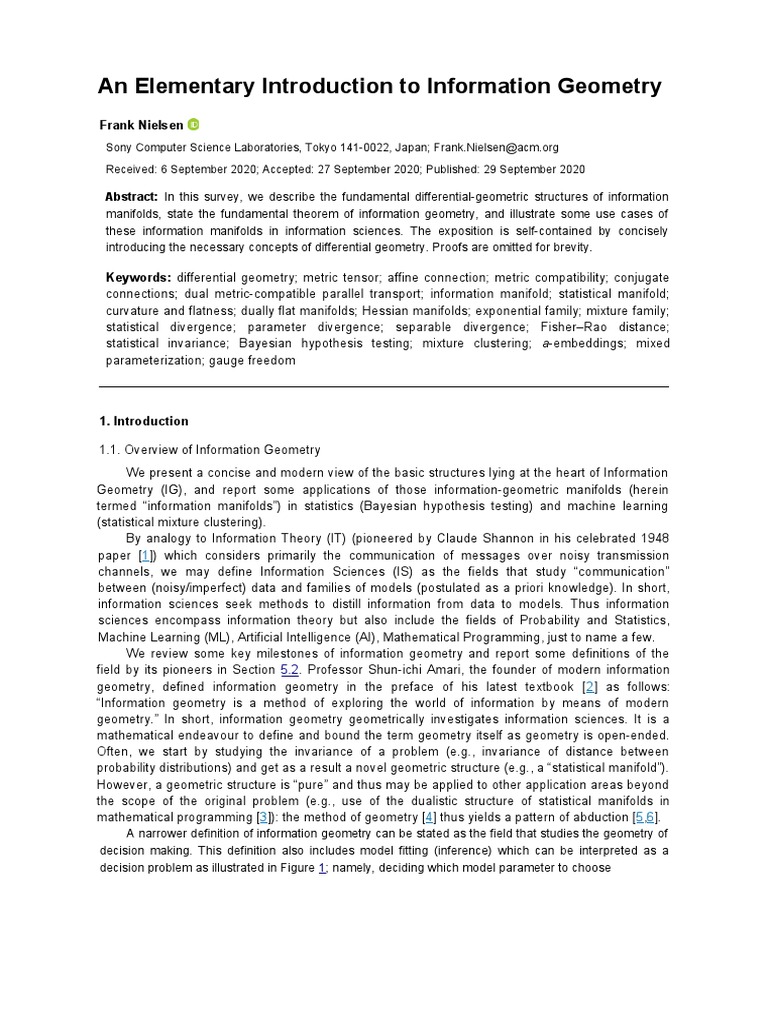 Introduction To Information Geometry